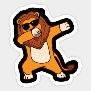 Dabbing Lion Sticker